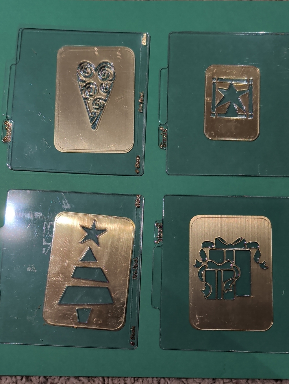 Sizzix Decorative Brass Holiday Stencil Set Embossing Envelopes With Template